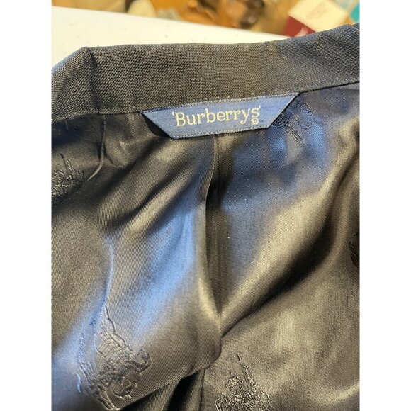 Burberrys Vintage Black Silver Button Wool Sport Coat Blazer 45L - Picture 10 of 13